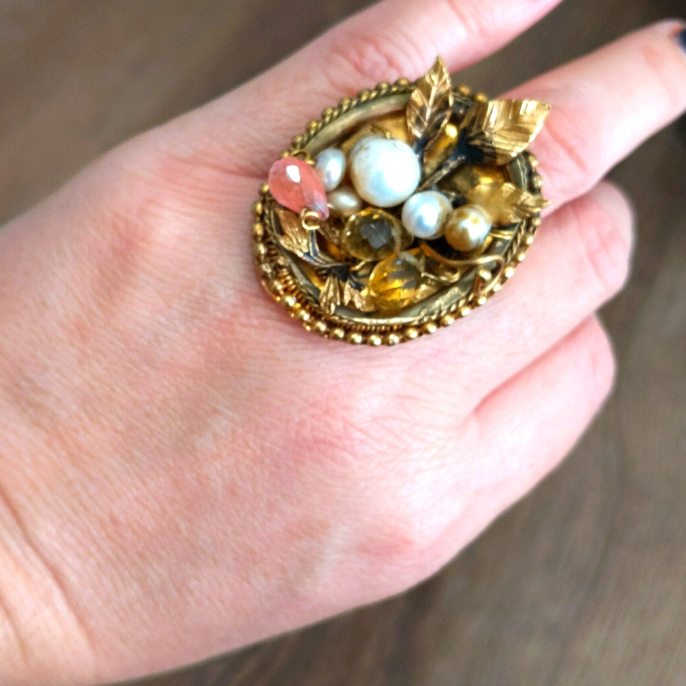 Brass Vintage 🔥 Cocktail Ring